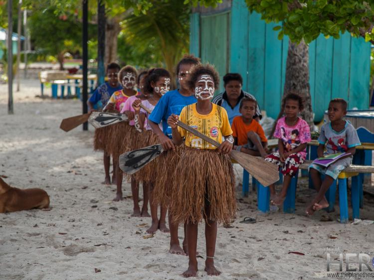 Kids traditional Papuan dance